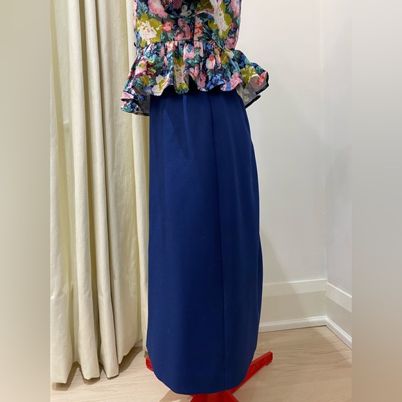 Vintage Navy Midi Skirt, Front Slit, Made in Canada, Womens (Size M) - Picture 5 of 8